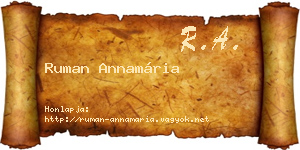 Ruman Annamária névjegykártya