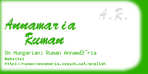 annamaria ruman business card